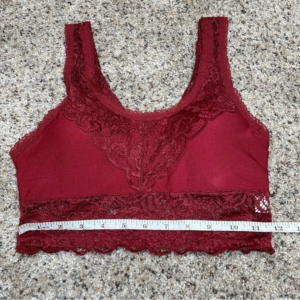 Altar’d State Intimates Burgundy Maroon Sheer Lace Bralette Small Medium